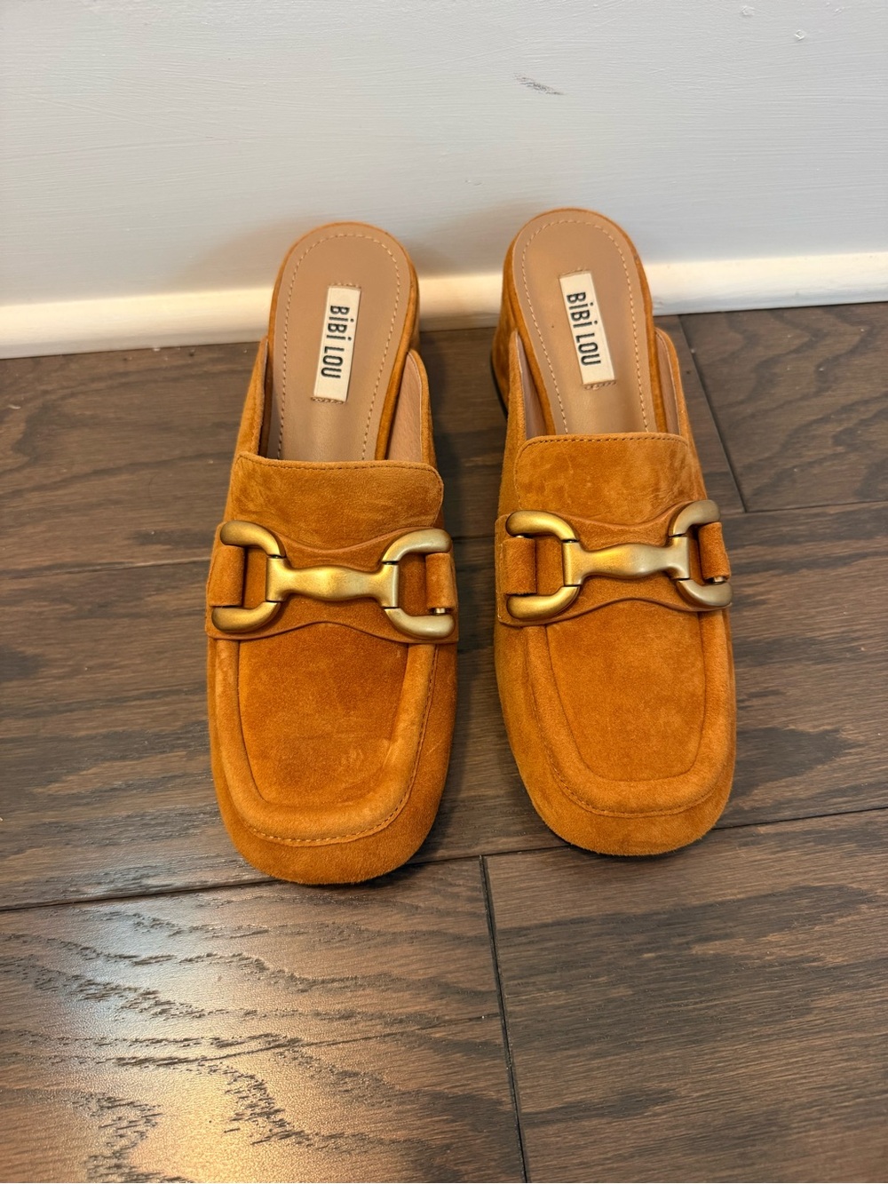 Bibi Lou Suede Slip-On Mules in Cognac